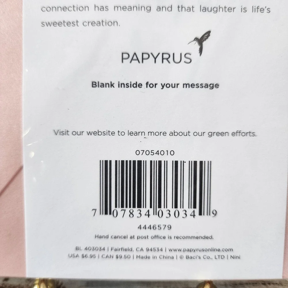Papyrus Blank Greeting Card Pink Tulle Flowers Beaded 3D Embellished 07054010